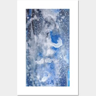 Fluid Abstract Blue Painting Posters and Art